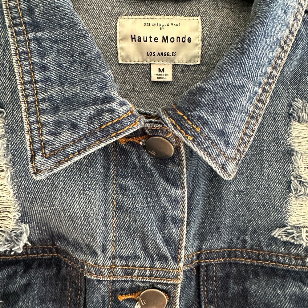 Distressed Denim Jacket - Picture 3 of 6